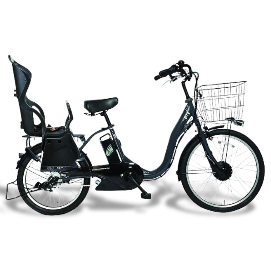 【100%完成車納品】 後チャイルドシート付特別仕様 前24/後20インチ 内装3段変速 電動アシスト自転車 (TDH-408LP)*販売証明書付き