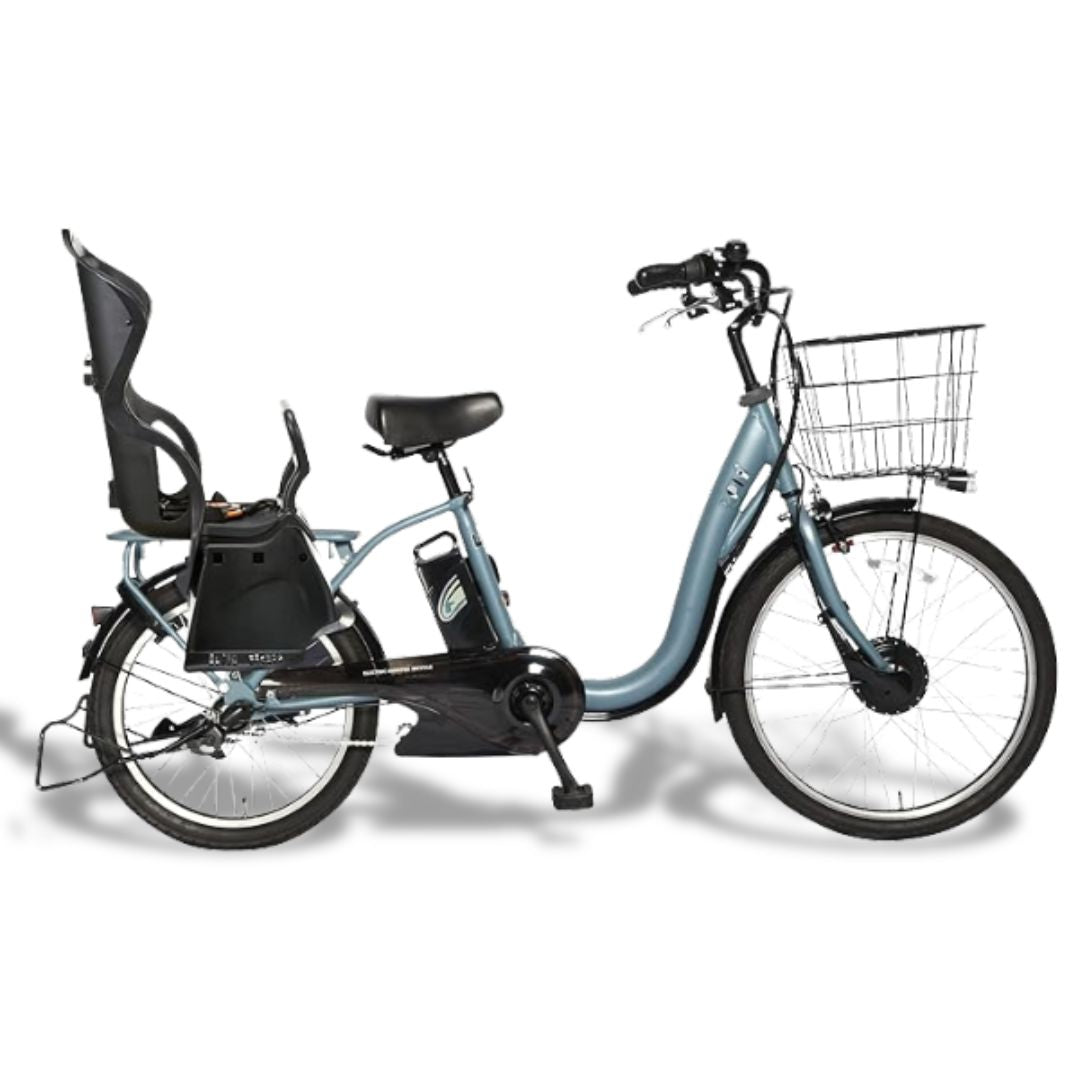 【100%完成車納品】 後チャイルドシート付特別仕様 前24/後20インチ 内装3段変速 電動アシスト自転車 (TDH-408LP)*販売証明書付き