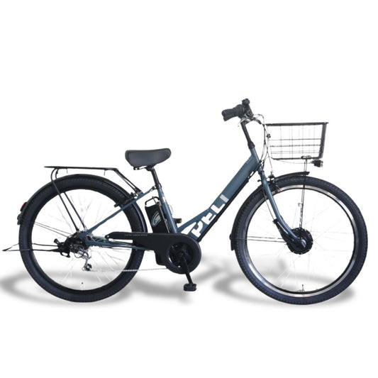 【100%完成車納品】 電動アシスト自転車 27.5インチ シマノ 外装6段 大型カゴ リアキャリア TDA-728L *販売証明書付き