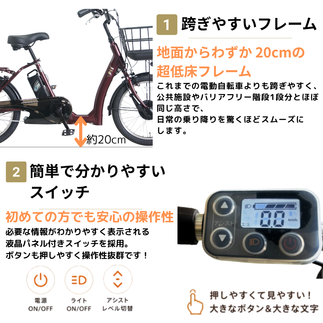 【100％完全組立品】【ノーパンク】PELTECH LOWSTEP（ローステップ）20型  電動アシスト自転車｜内装3段変速 低床フレーム (TDN-209LN)