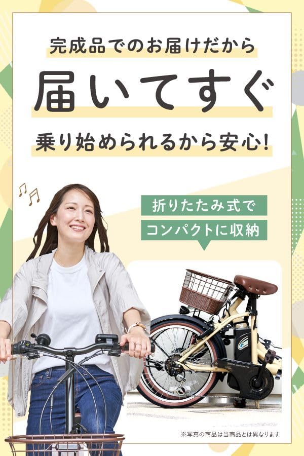 20インチ アルミ折り畳み電動アシスト自転車 フル装備 外装6段変速【簡易組立必要品】(TDN-212L)＊販売証明書付き