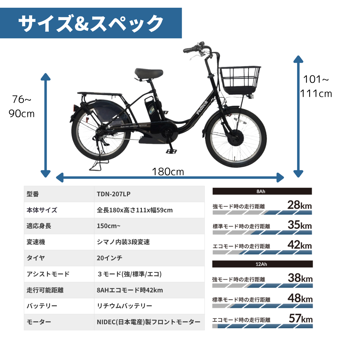100％完成車納品】 20インチ シマノ内装3段変速 前輪駆動 日本電産製
