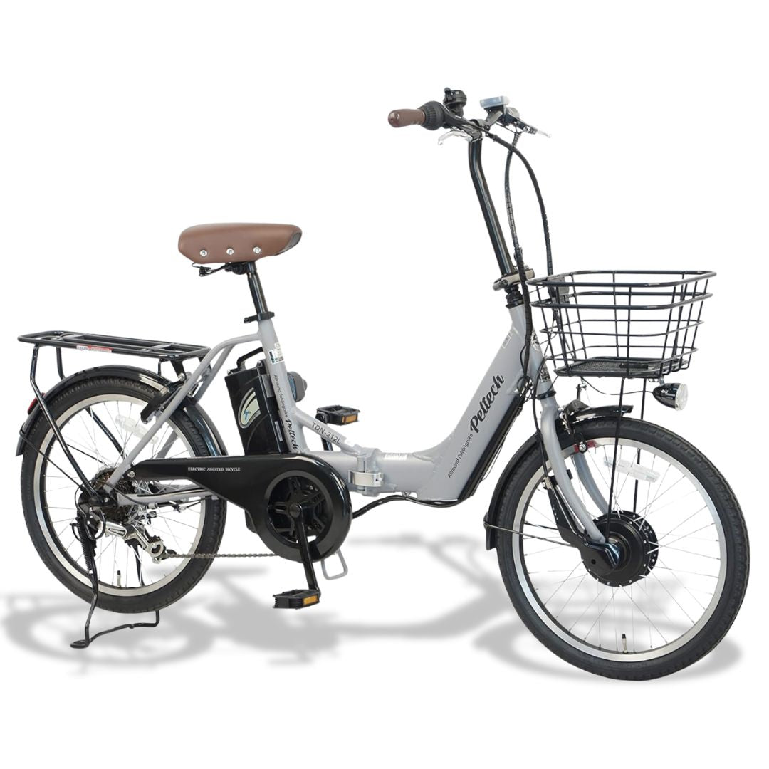 20インチ アルミ折り畳み電動アシスト自転車 フル装備 外装6段変速【簡易組立必要品】(TDN-212L)＊販売証明書付き