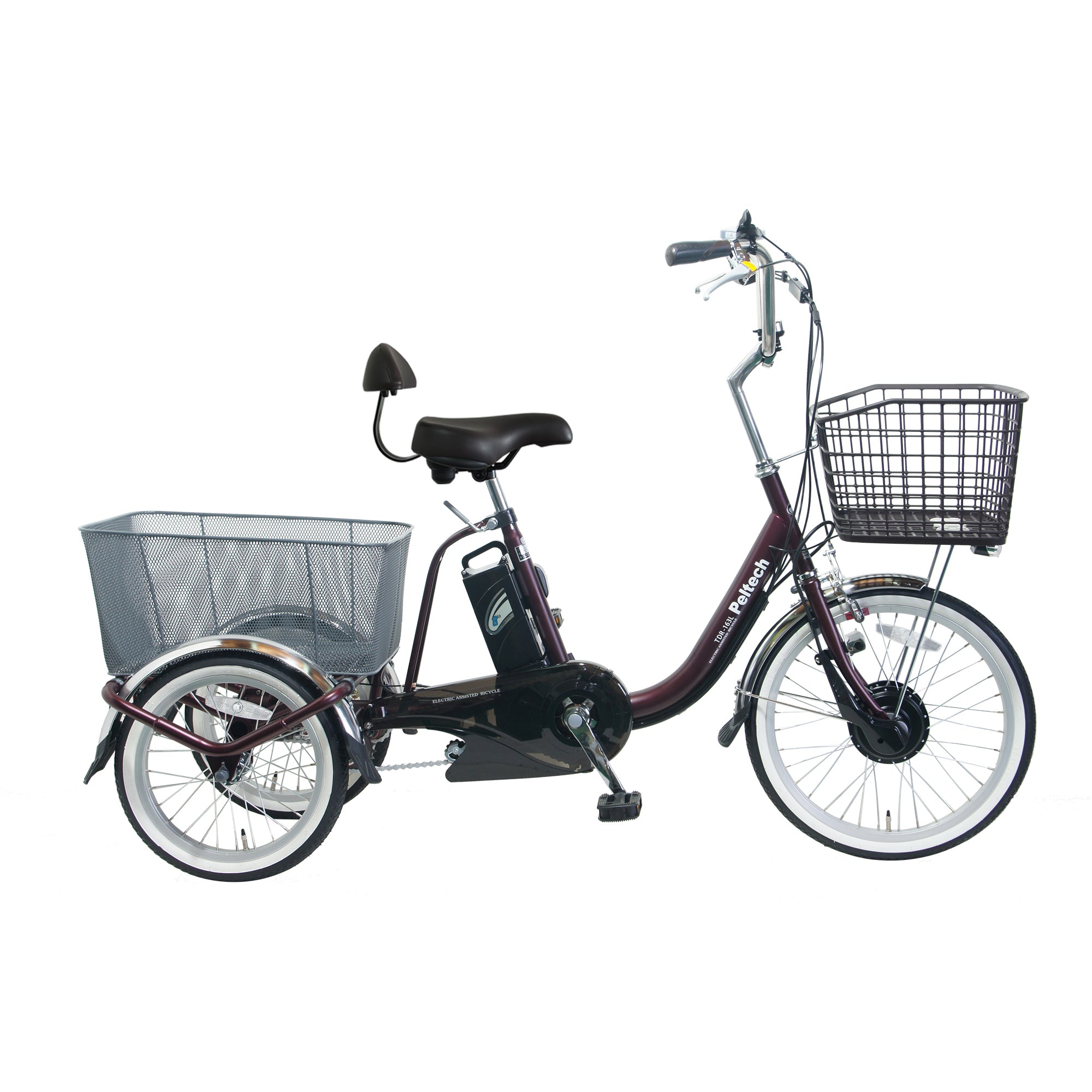 PELTECH(ペルテック) 電動アシスト三輪車 背もたれ付き 前輪20型/後輪16型 TDR-163Lplus+